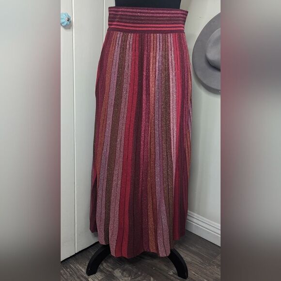 Kate Spade New York Metallic Rainbow Whimsical Fairy Cocktail Midi Skirt XS - Picture 3 of 14